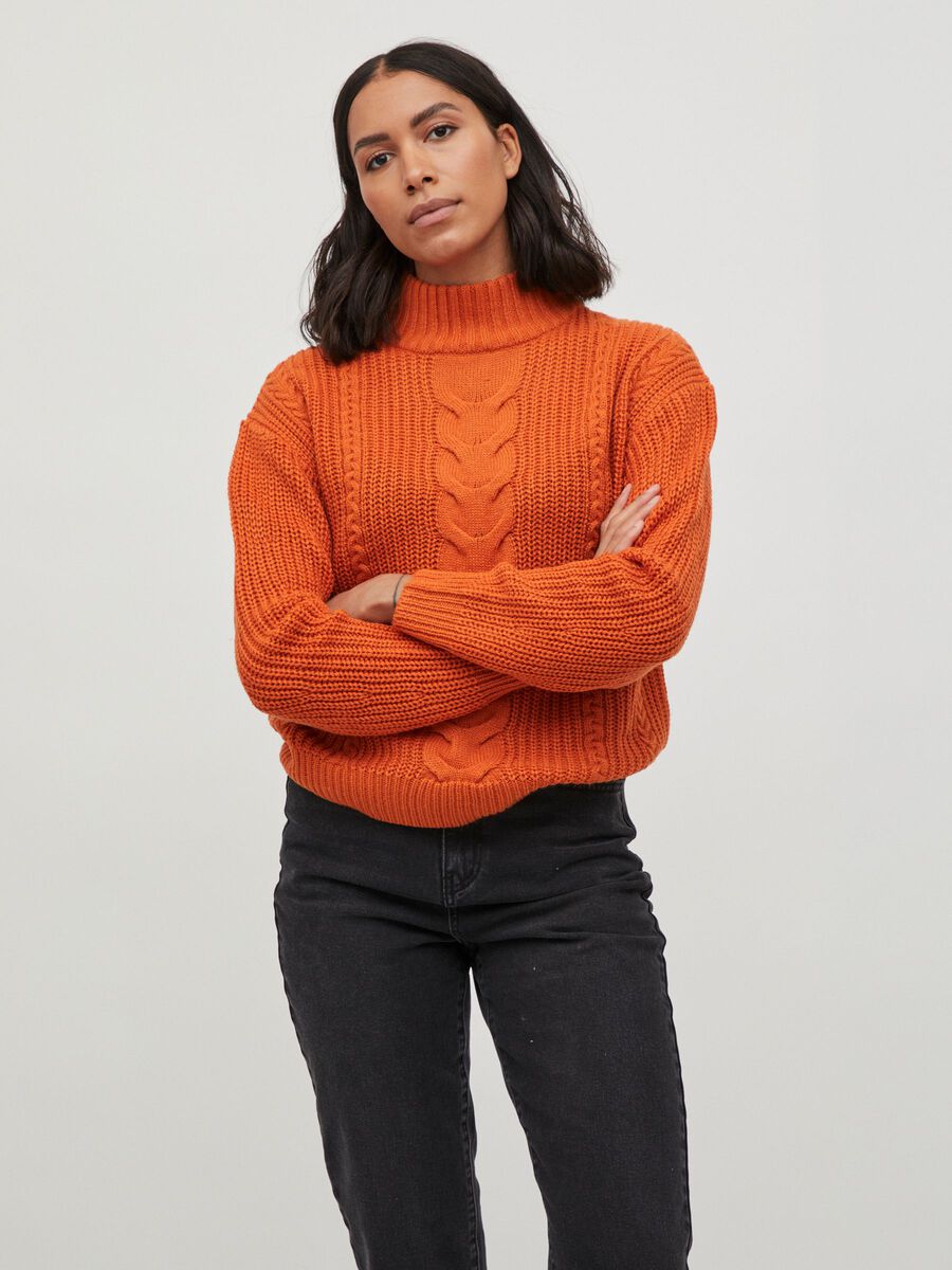 Burnt orange roll neck on sale jumper