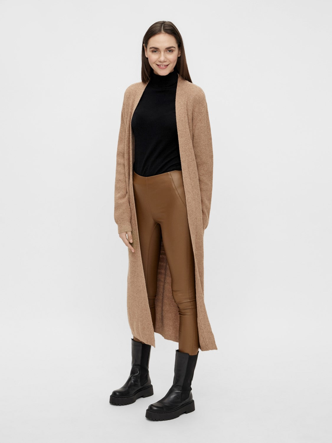 Tan shop longline cardigan