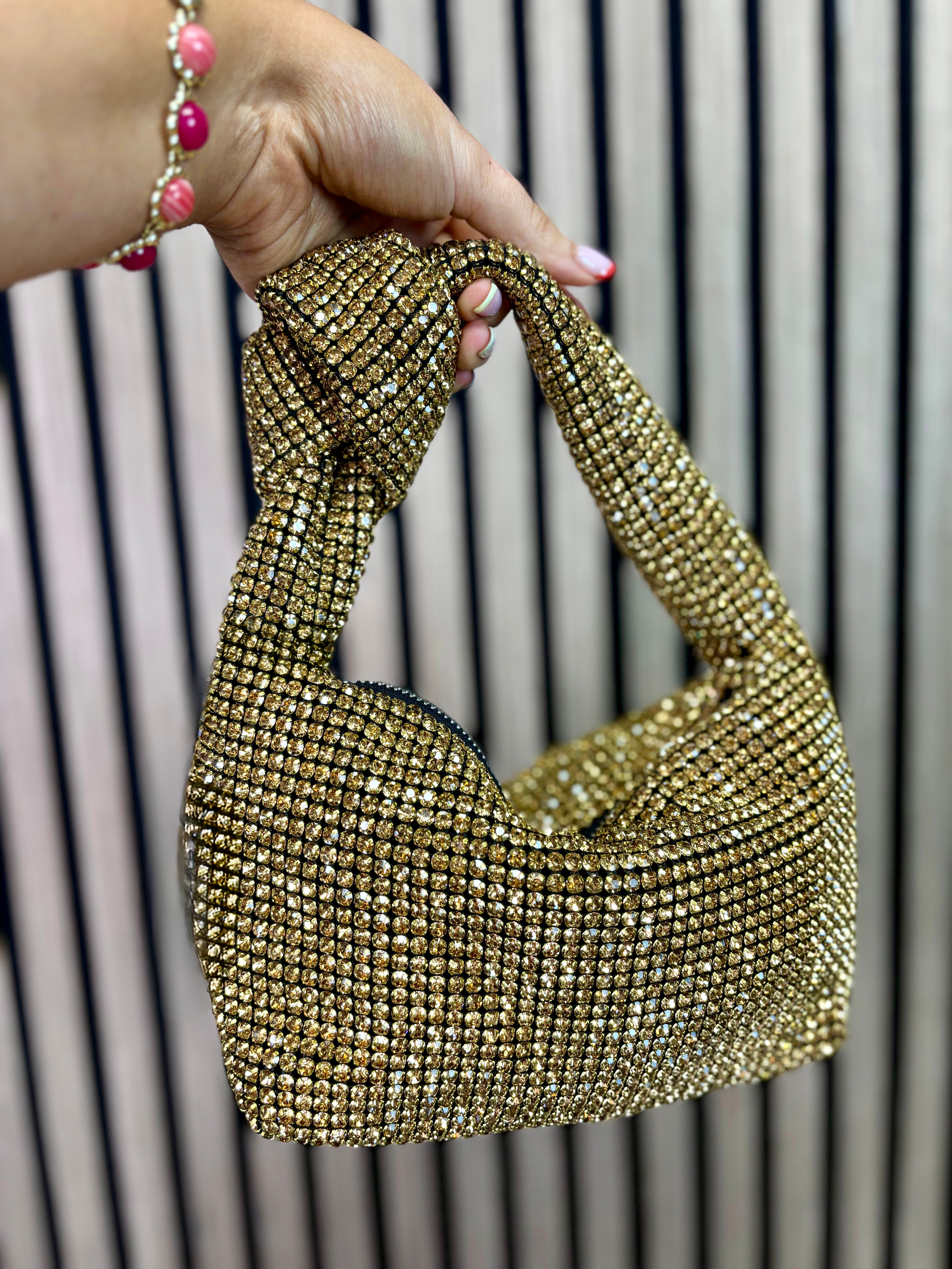 Romona Rhinestone Handbag (Gold)