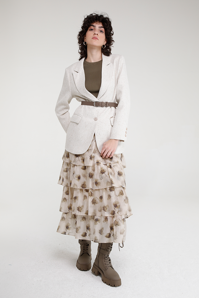 Lait Skirt (Beige/Brown)