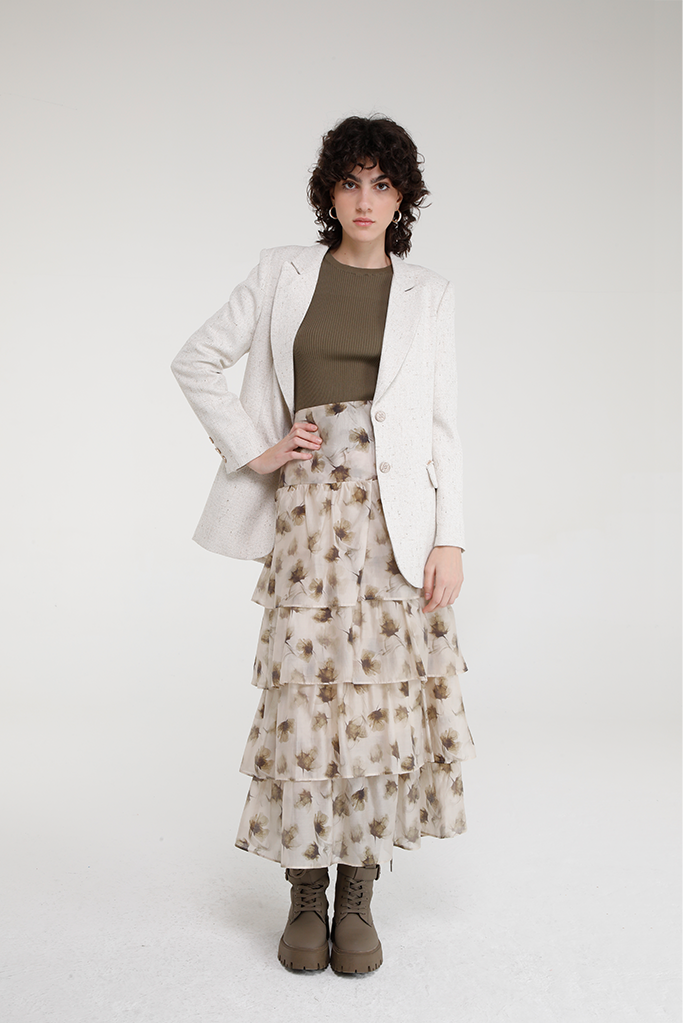 Lait Skirt (Beige/Brown)