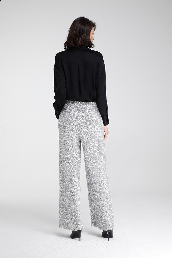 Frost Palazzo Trousers (Silver)