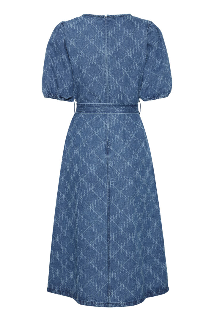 HASKI DENIM MIDI DRESS (MEDIUM BLUE)