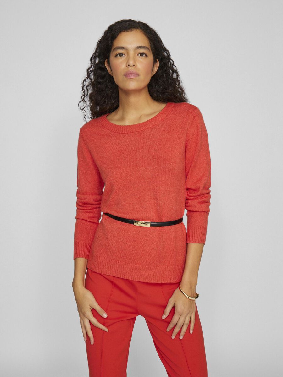 Floria Knitted Jumper (Aurora Red/Dark Melan)