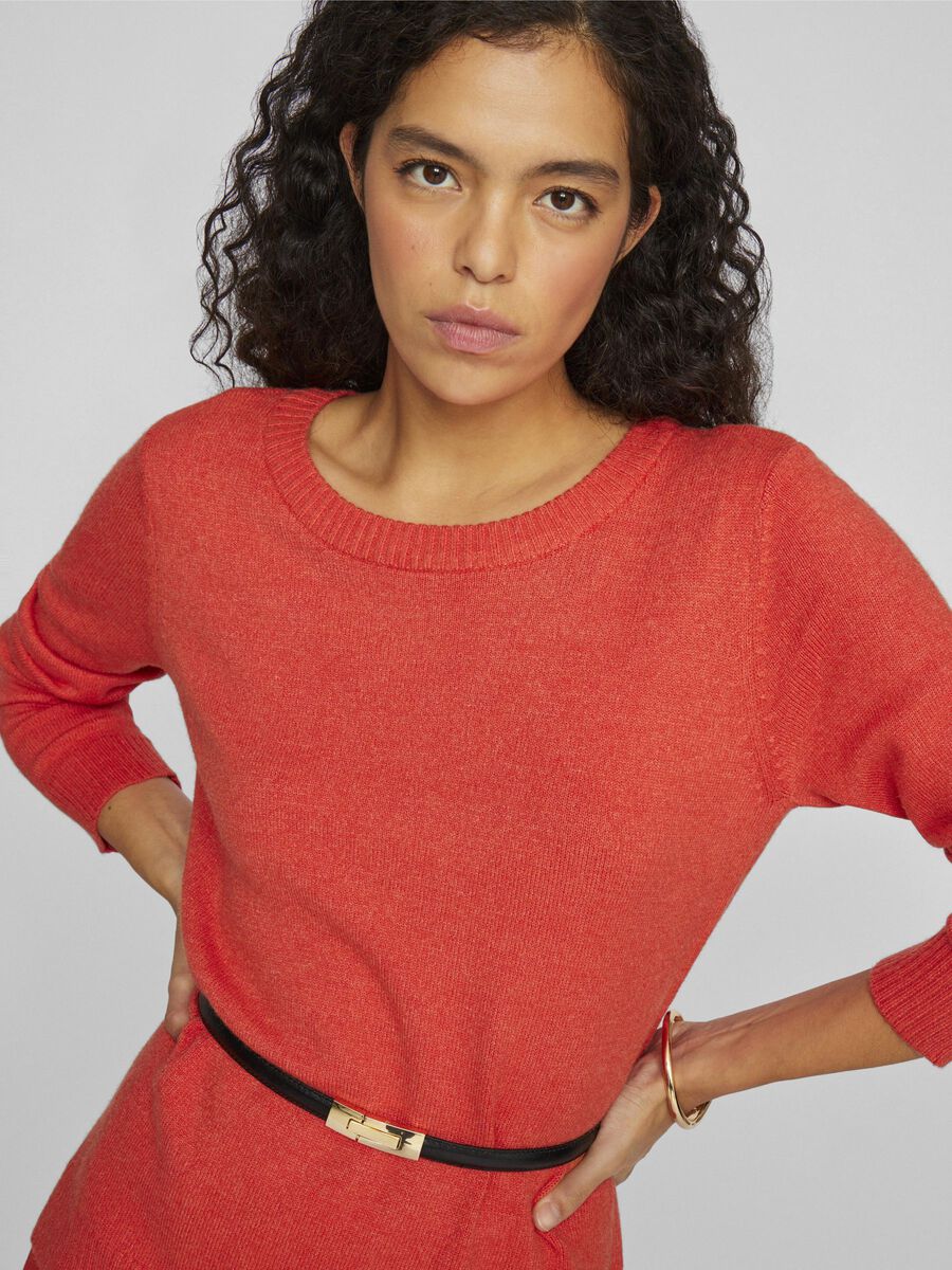 Floria Knitted Jumper (Aurora Red/Dark Melan)