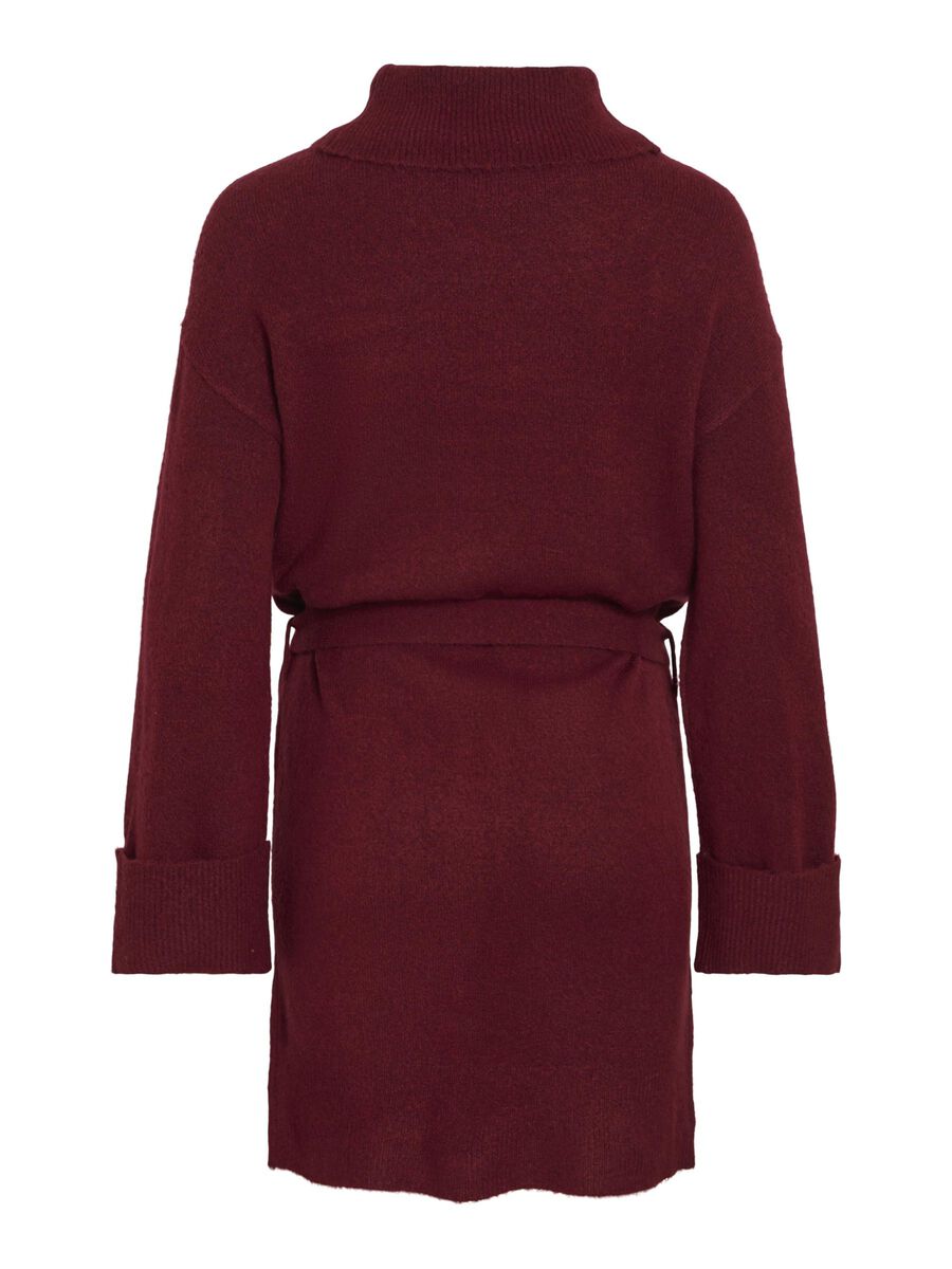 Alva Tie Belt Knit Dress (Cabernet)