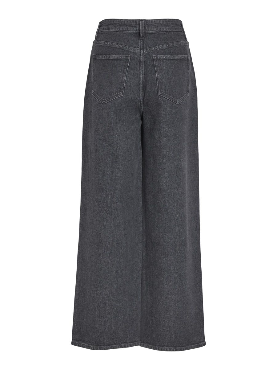 Freya High Waisted Wide Leg Jeans (Grey Wash Denim)