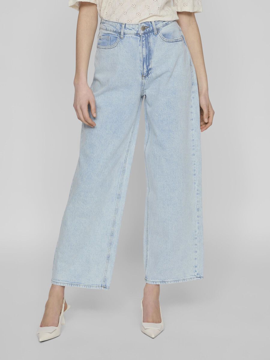 Freya High Waisted Wide Leg Jeans (Light Blue Denim)