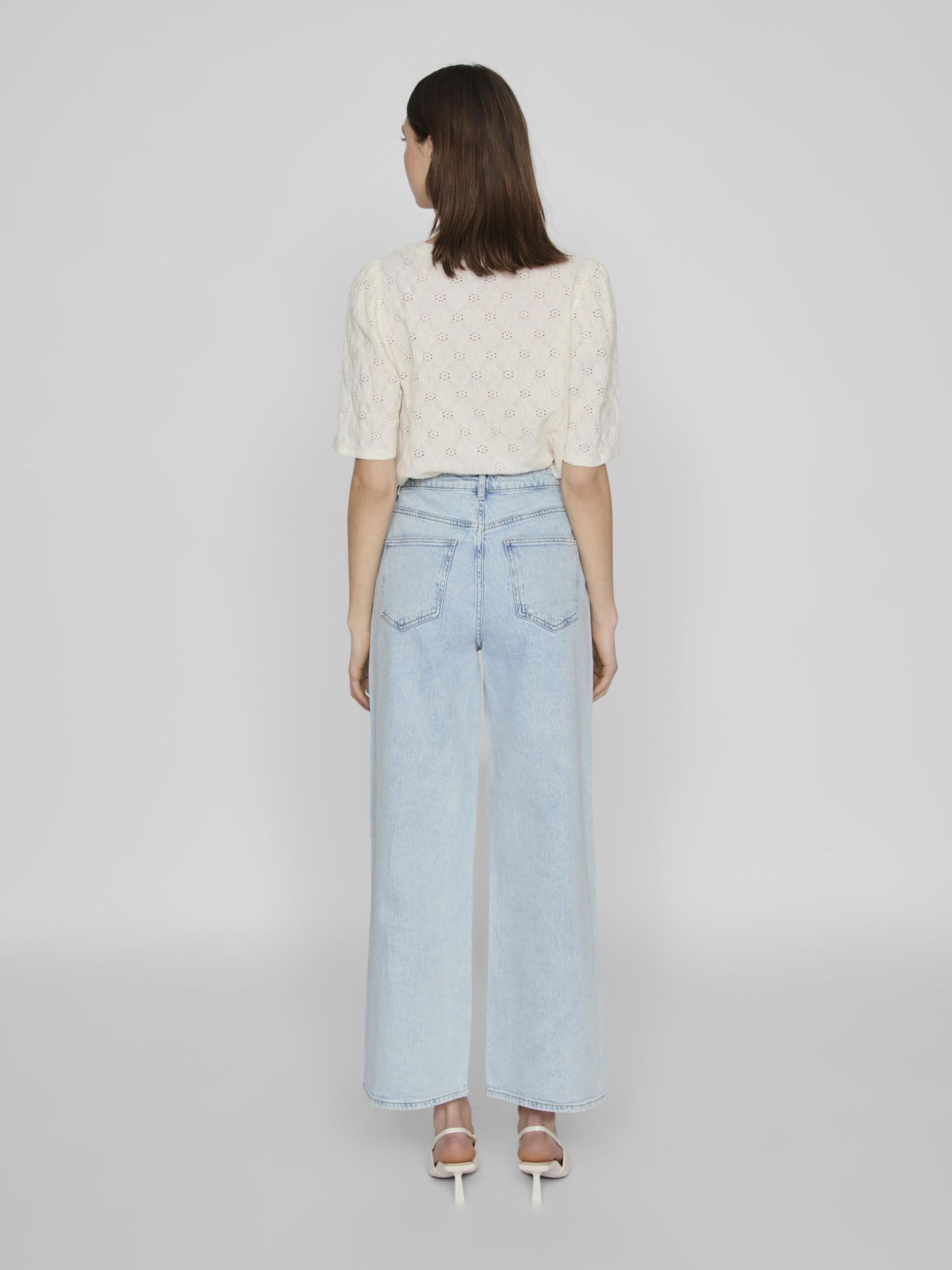 Freya High Waisted Wide Leg Jeans (Light Blue Denim)