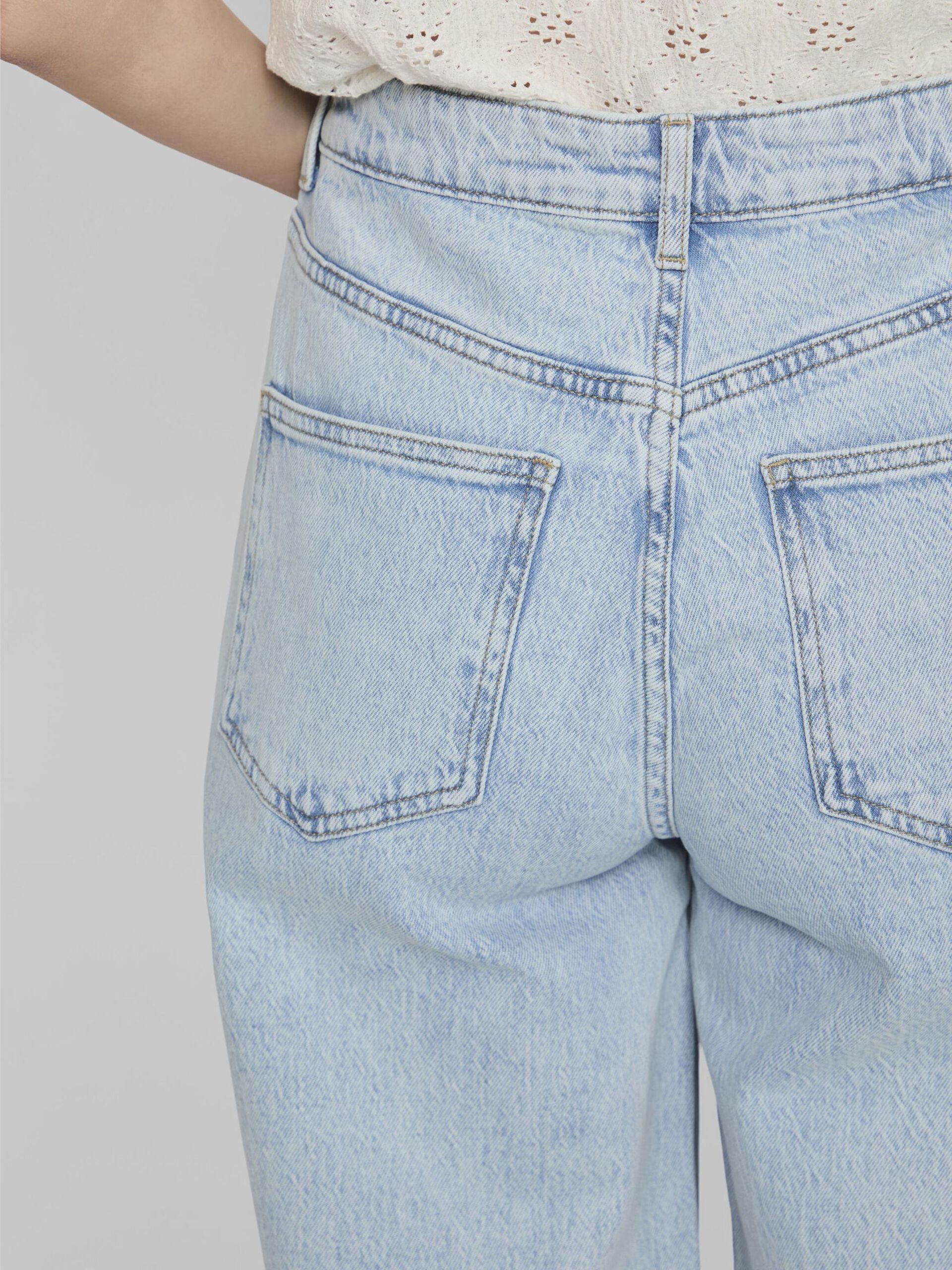 Freya High Waisted Wide Leg Jeans (Light Blue Denim)