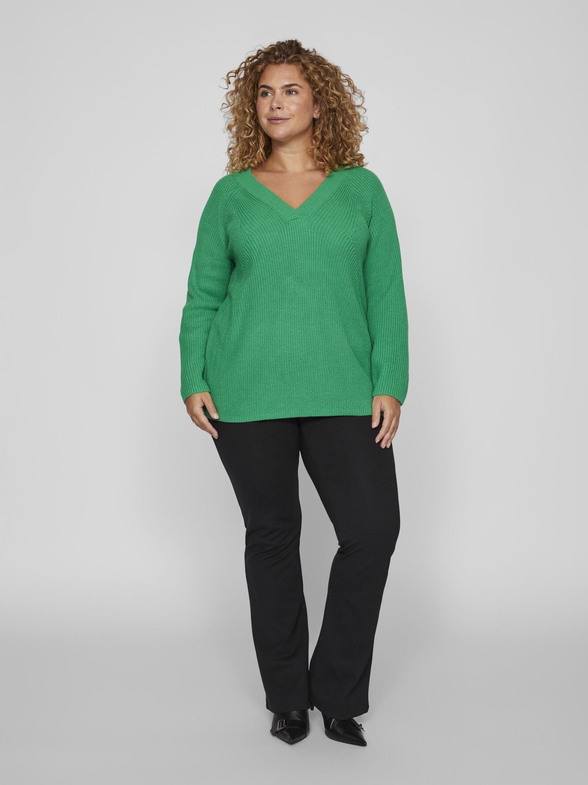 Vioa V-Neck Jumper (Bright Green)