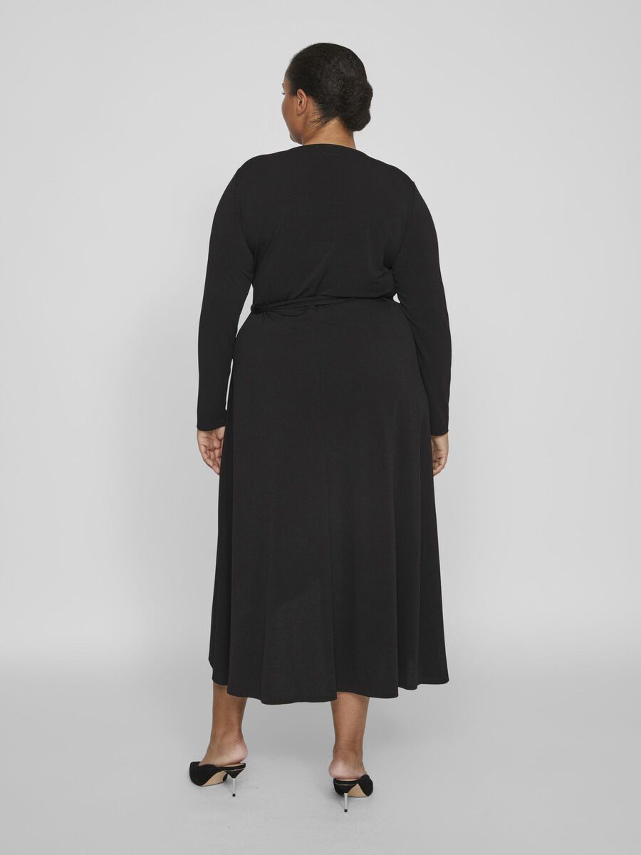 NANCY MIDI WRAP DRESS (BLACK)