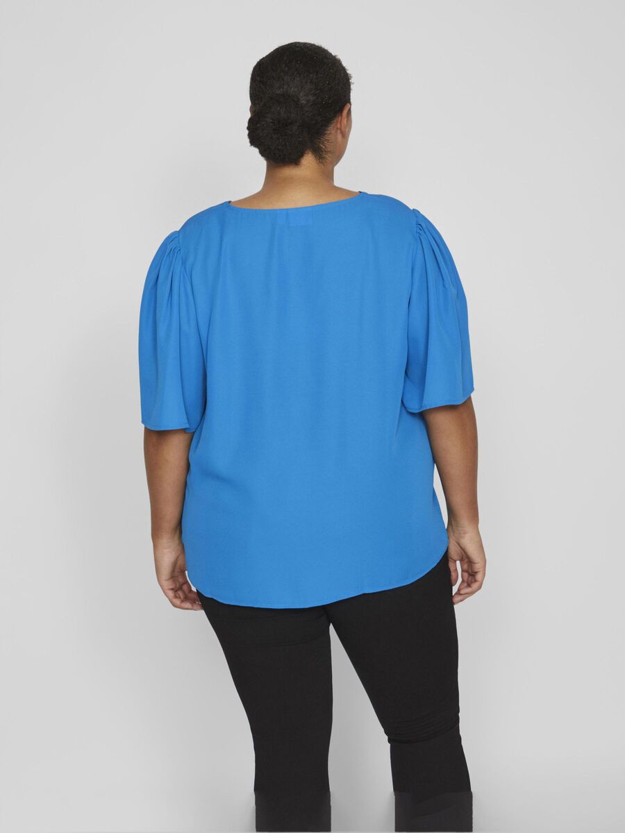 LUCIA V NECK TOP (BLUE)