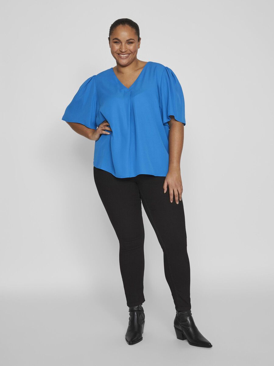 LUCIA V NECK TOP (BLUE)