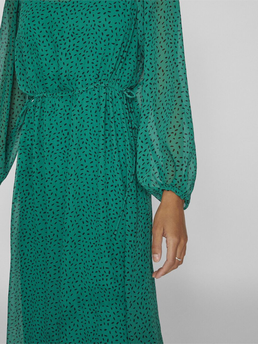 TANJA DOT MIDI DRESS (GREEN/BLACK DOT)