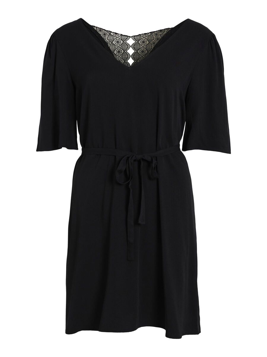 Sommi V-Neck Mini Dress (Black)