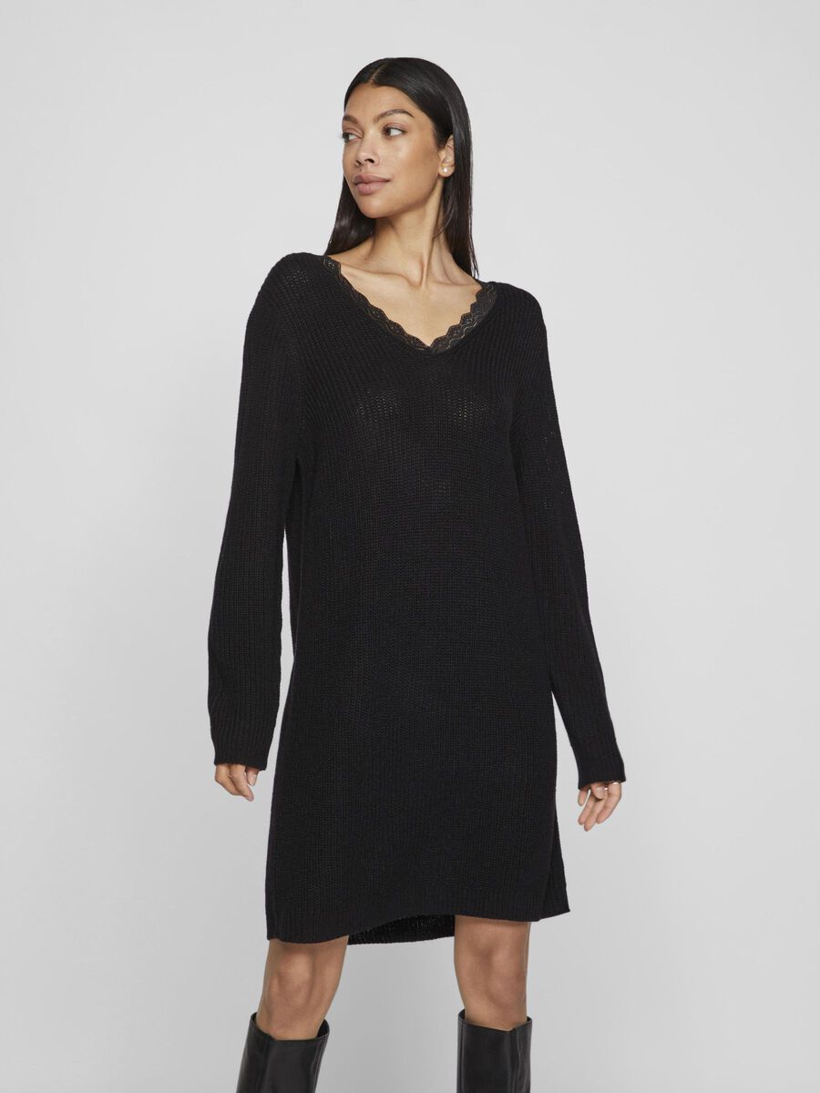 Lourda Mini Knit Dress (Black)