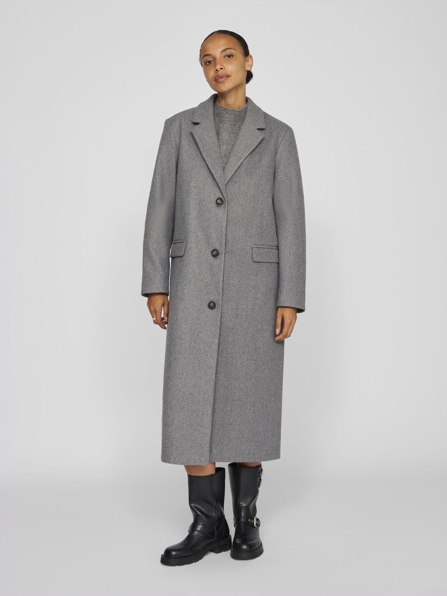 Solo Long Coat (Medium Grey/Melange)