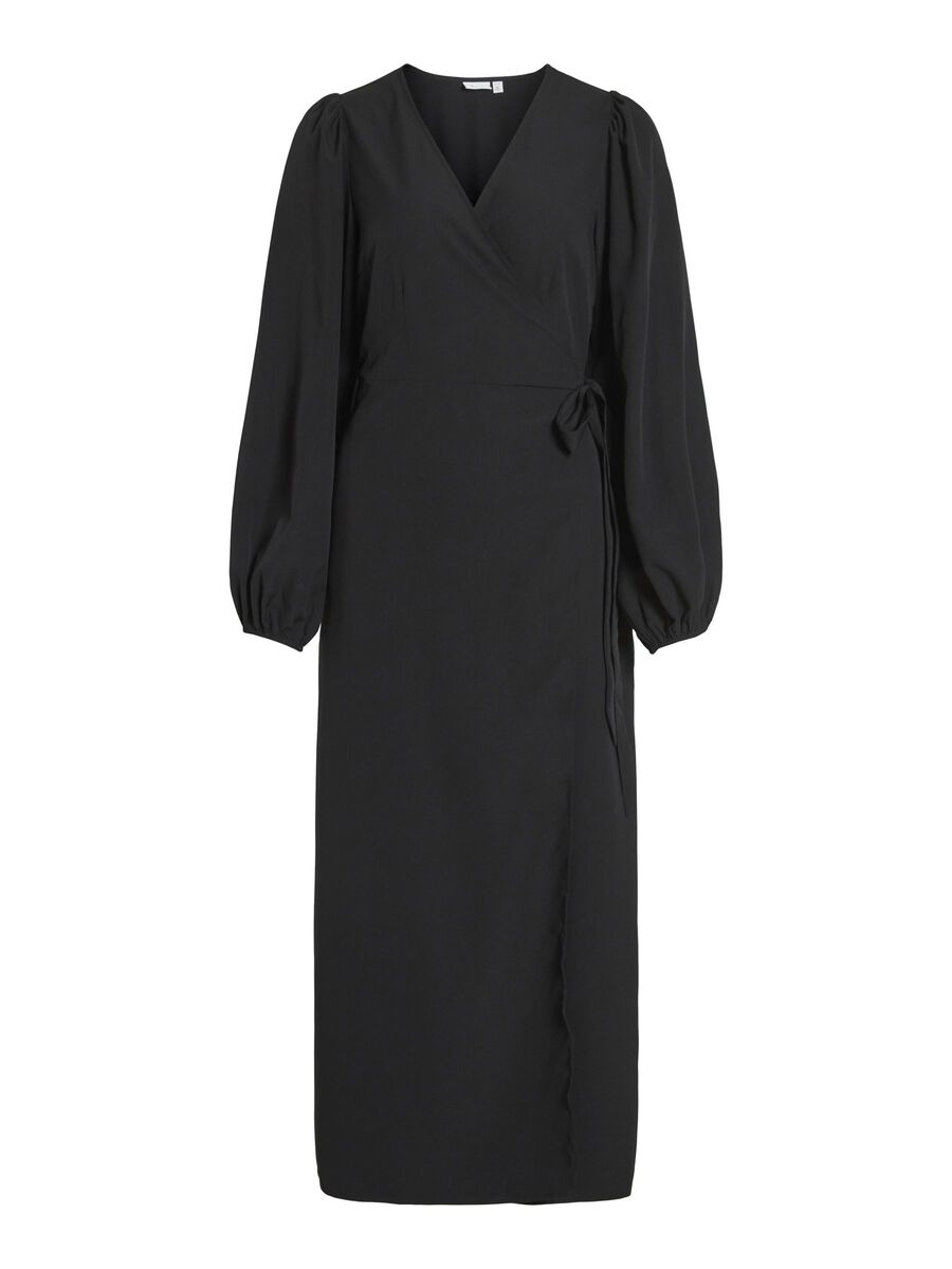 GRAFFY LONG WRAP DRESS (BLACK)