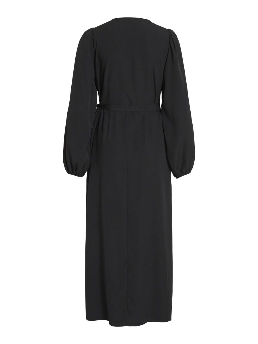 GRAFFY LONG WRAP DRESS (BLACK)