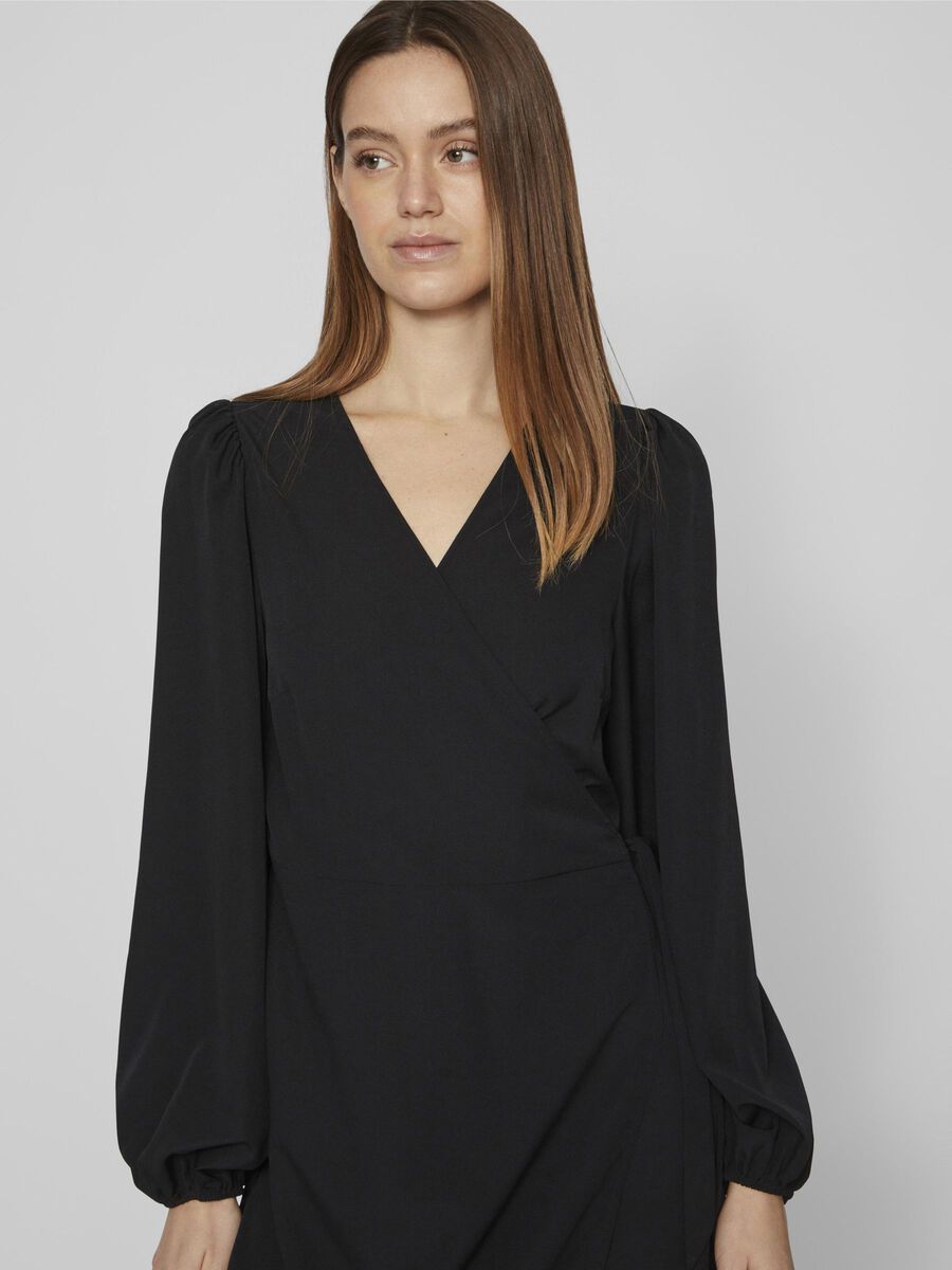 GRAFFY LONG WRAP DRESS (BLACK)