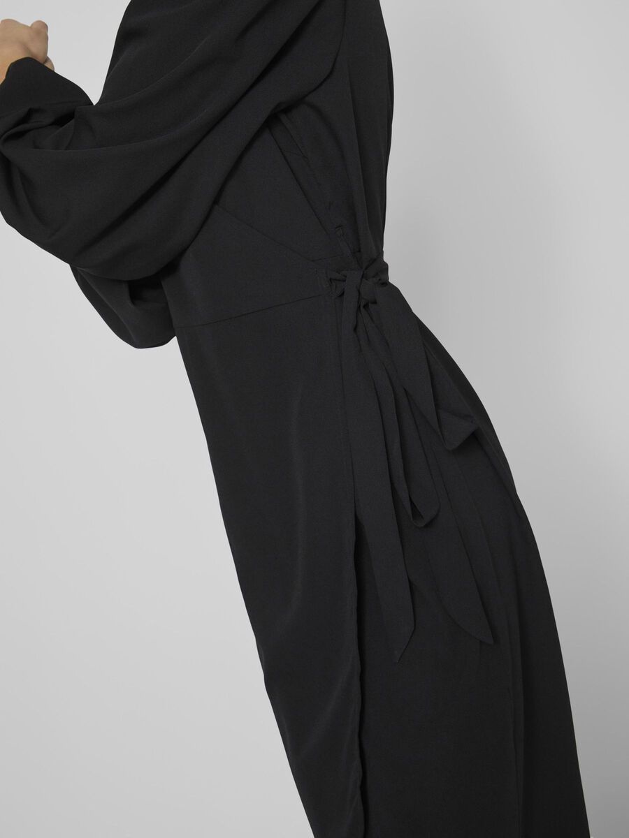 GRAFFY LONG WRAP DRESS (BLACK)