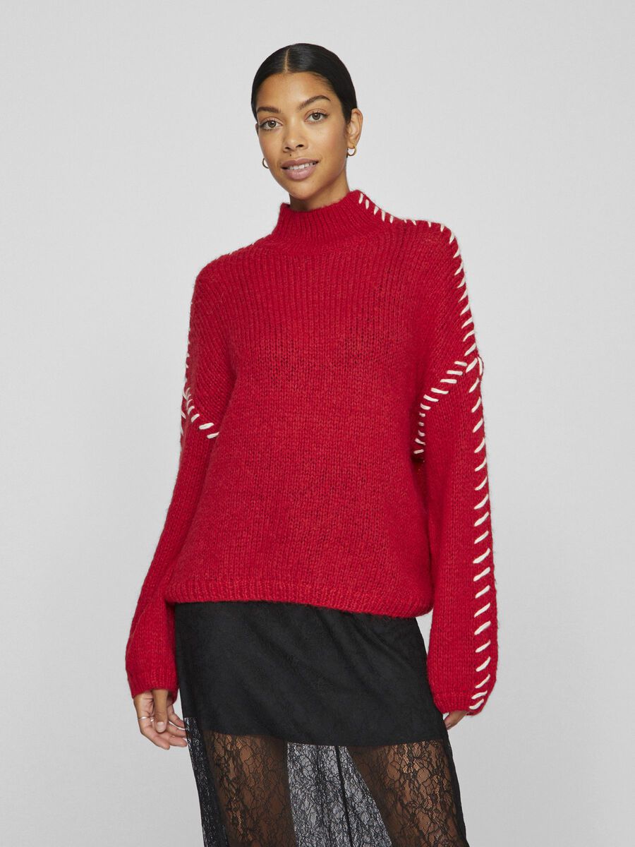 Hoca Turtle Neck Jumper (Cherry/White)