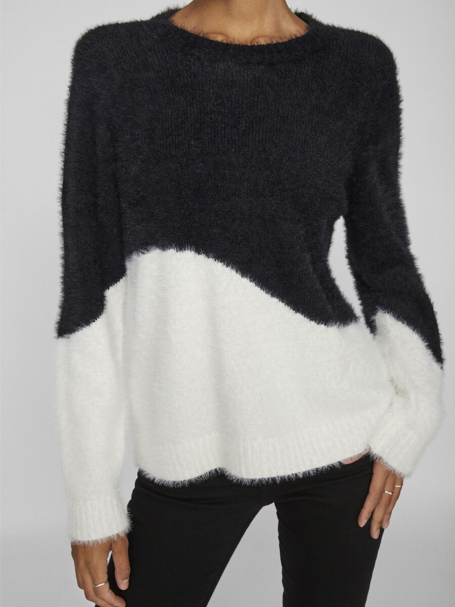 Heather Knit Jumper (Black Beauty/ White)