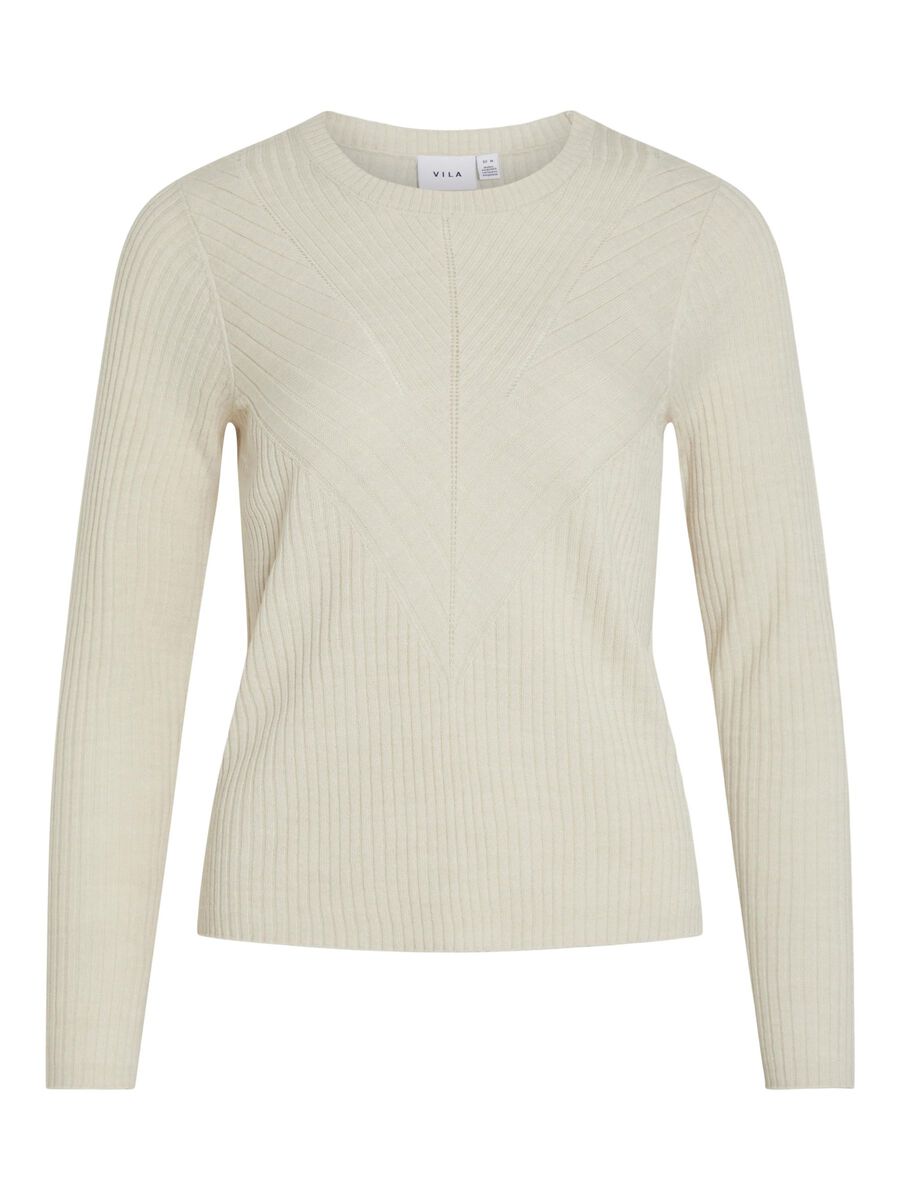 Olina O-Neck Knit Top (Super Light Natural)