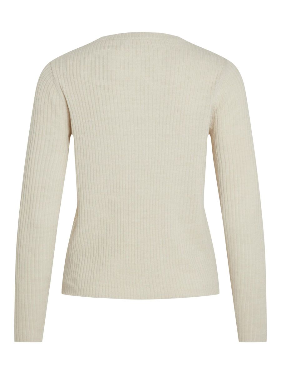 Olina O-Neck Knit Top (Super Light Natural)