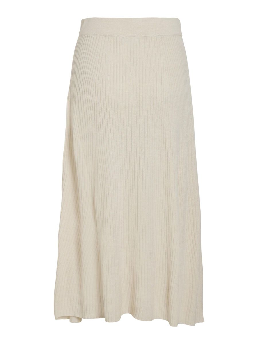 Olina Rib Knit Midi Skirt (Super Light Natural)