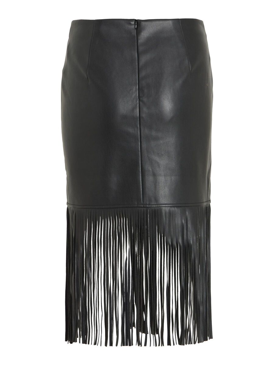 Vipen Coated Frill Skirt (Black Beauty)