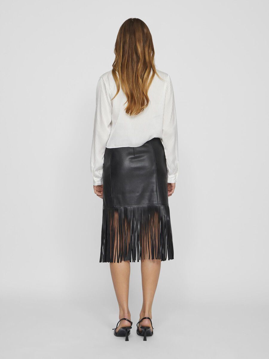 Vipen Coated Frill Skirt (Black Beauty)