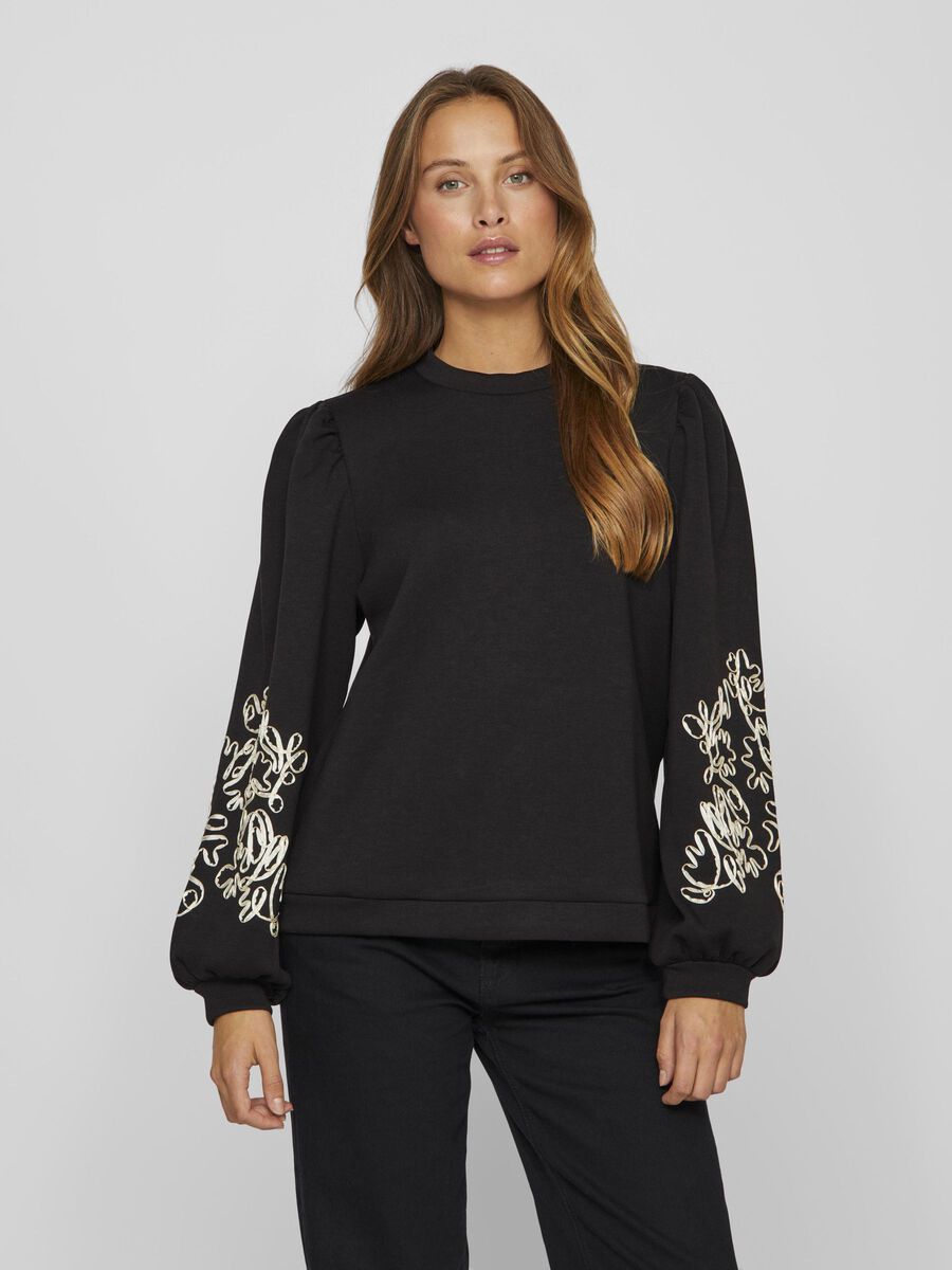 Sybil Embroidered Sweater (Black Beauty/Birch)