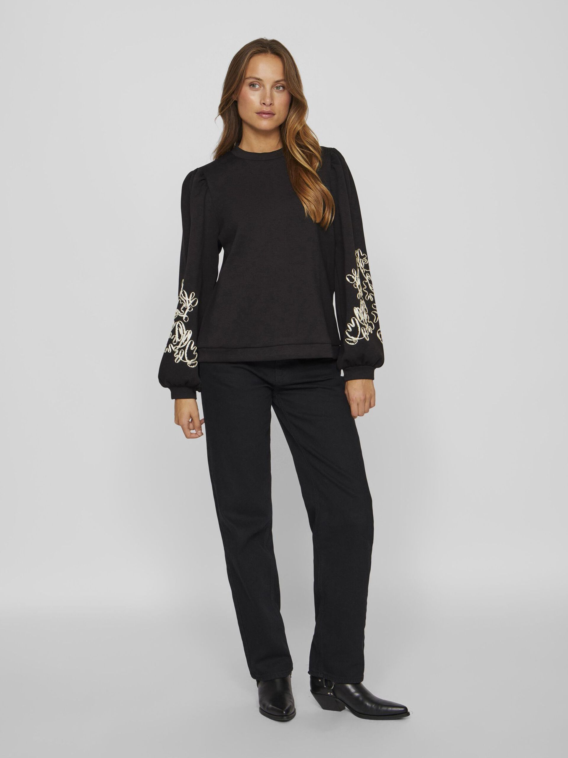 Sybil Embroidered Sweater (Black Beauty/Birch)