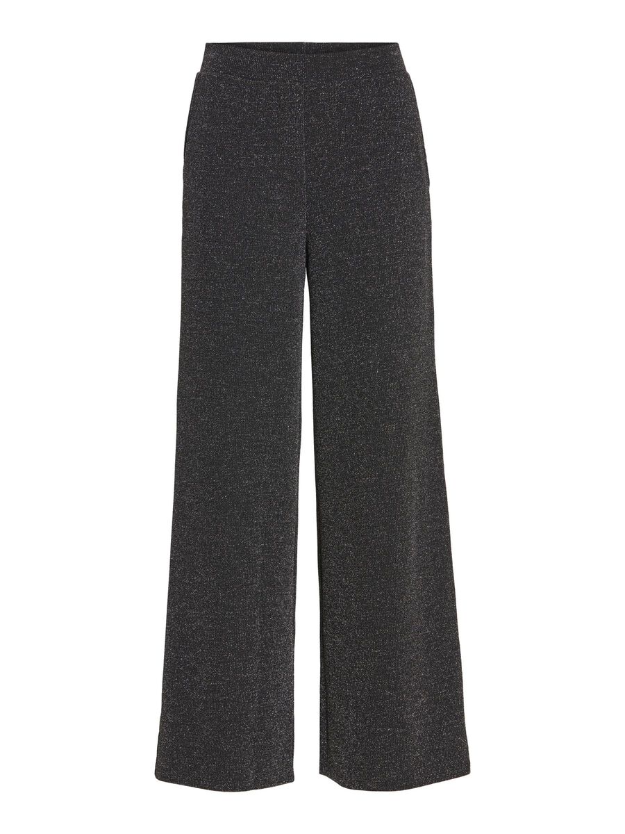 Leina Wide Leg Pants (Black Beauty/ Silver)