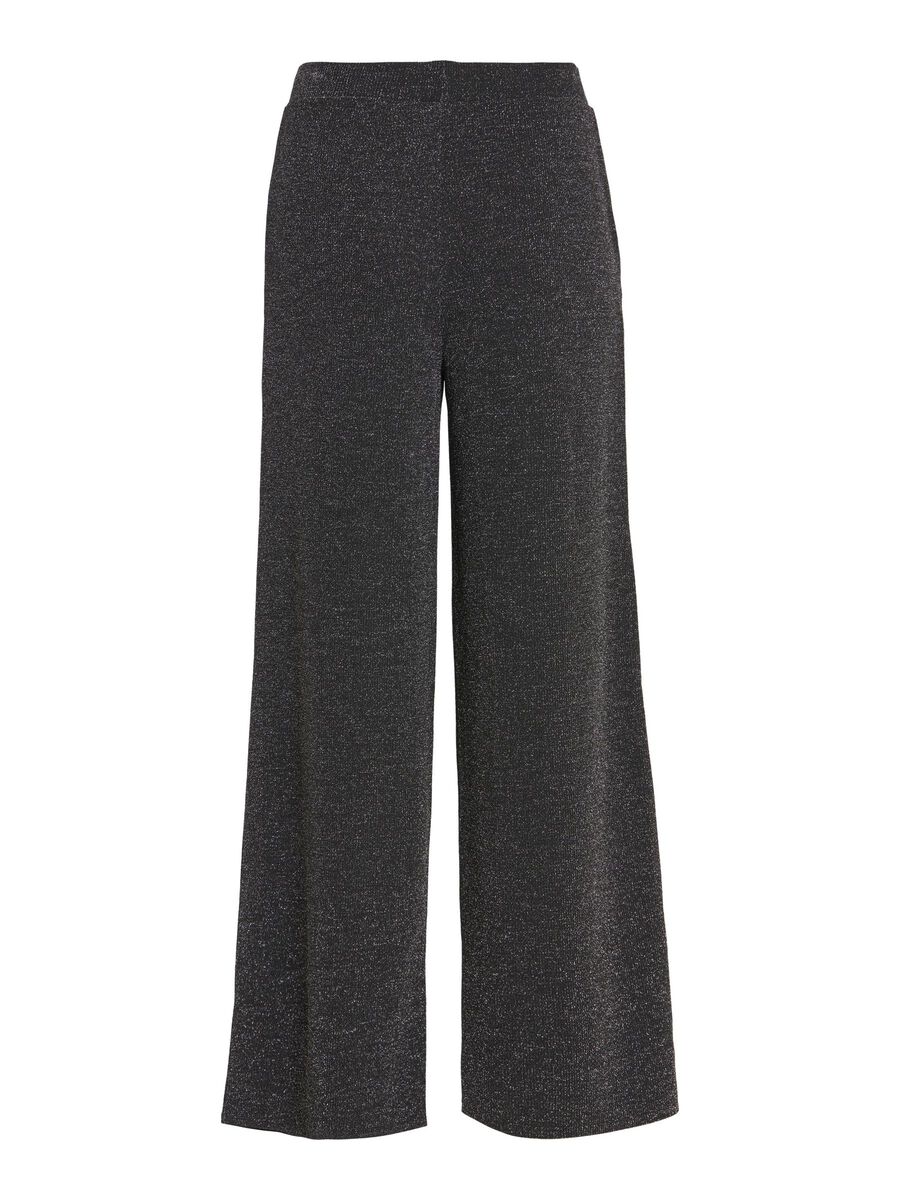 Leina Wide Leg Pants (Black Beauty/ Silver)