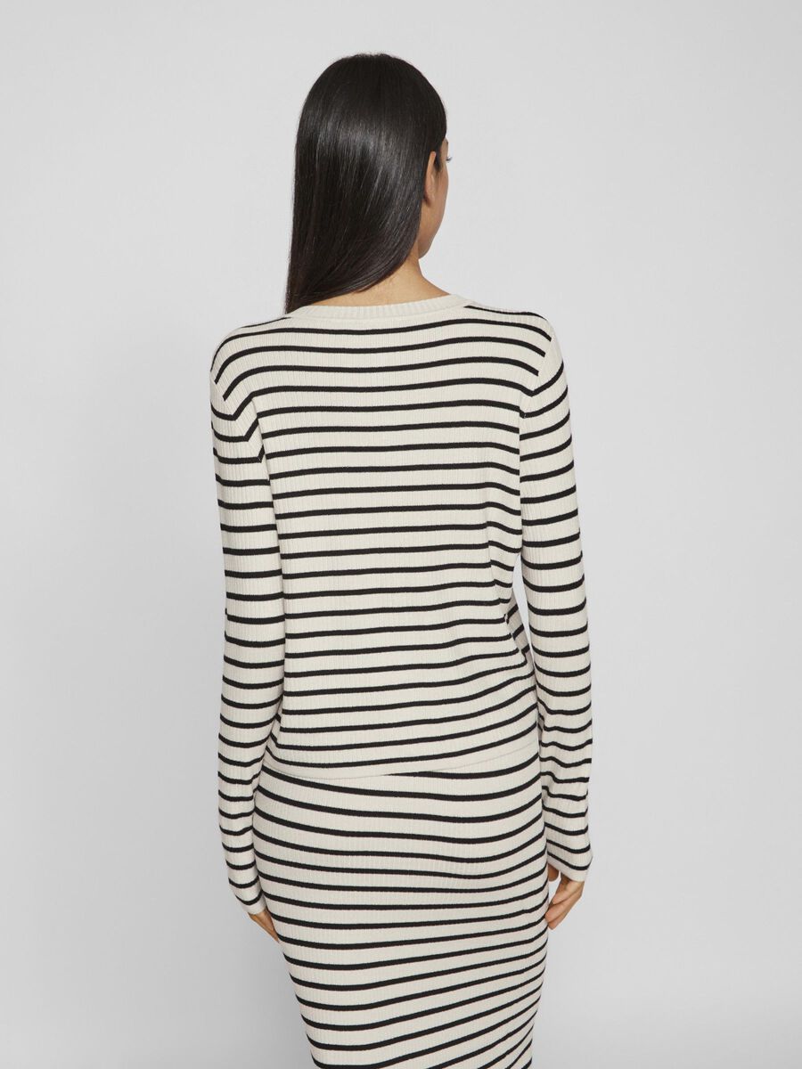 Zicha Striped Knit Cardigan (Birch/Black)