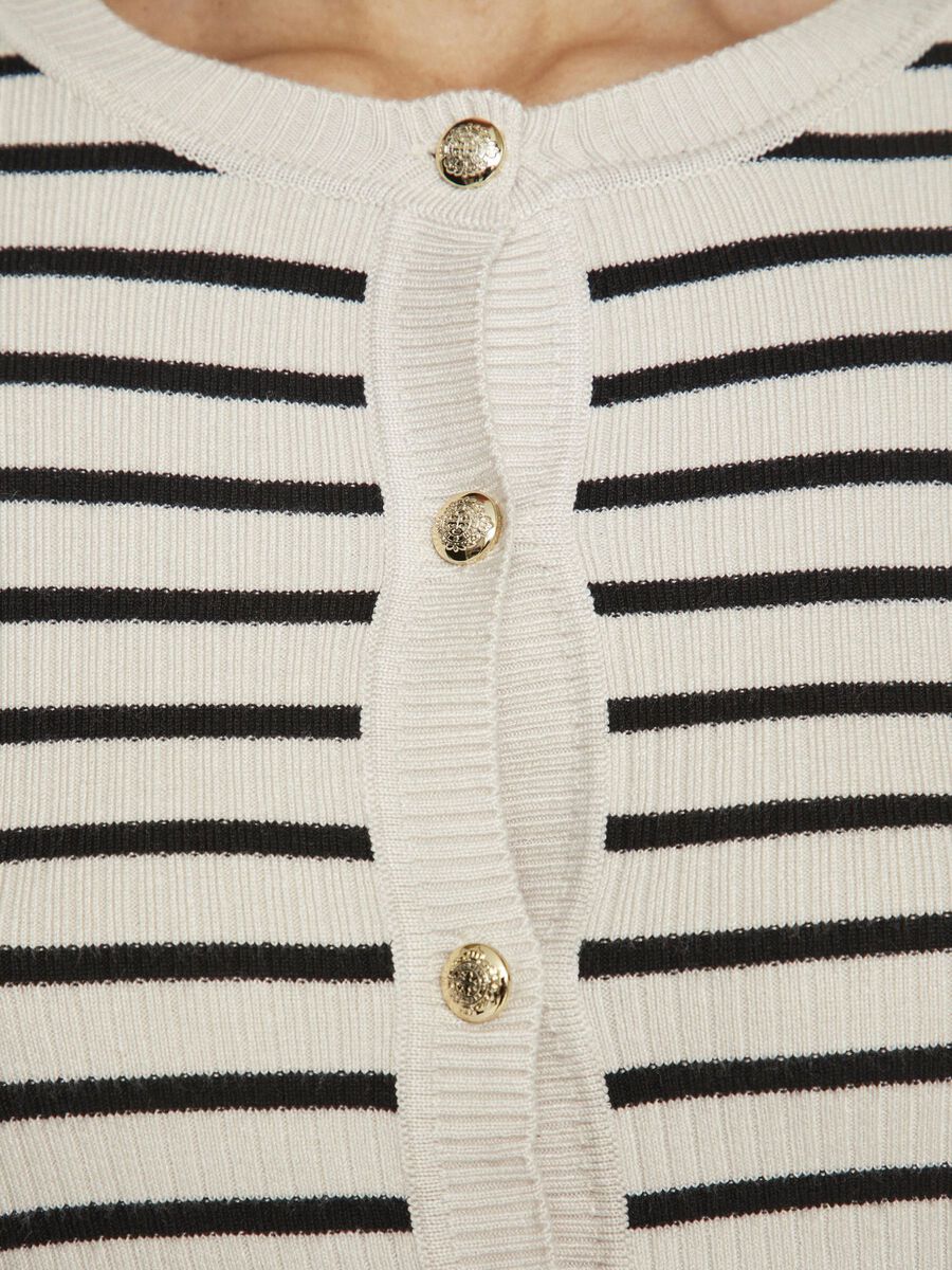 Zicha Striped Knit Cardigan (Birch/Black)