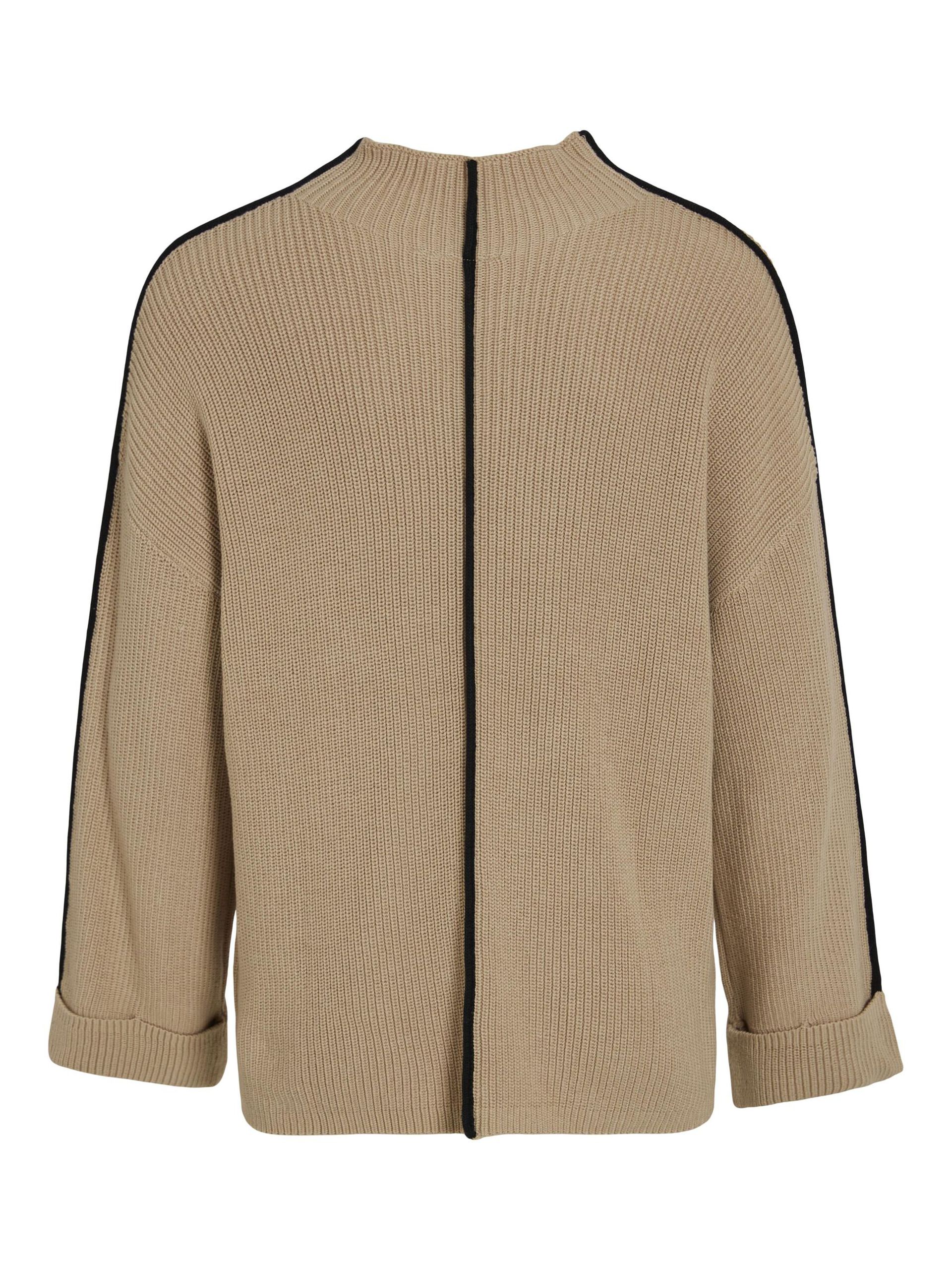 Reanne Funnel Neck Jumper (Savannah Tan/Black)