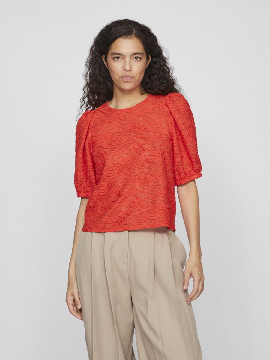 Fina 1/2 Sleeve Top (Poppy Red)