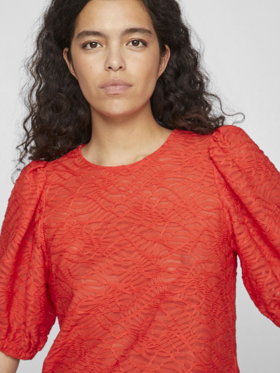 Fina 1/2 Sleeve Top (Poppy Red)