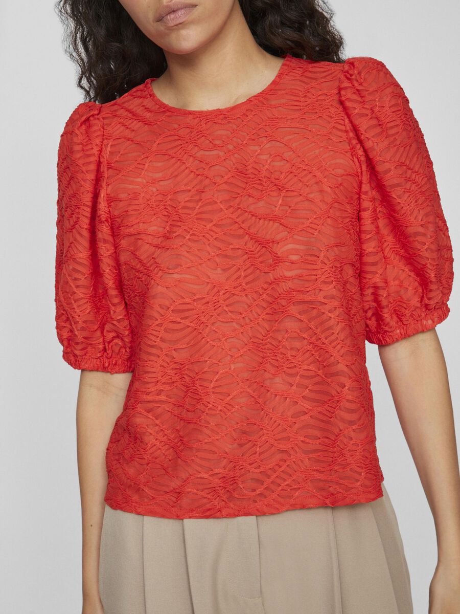 Fina 1/2 Sleeve Top (Poppy Red)