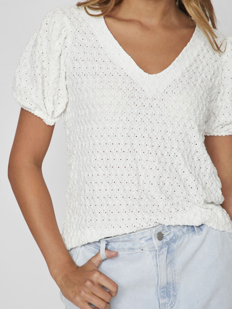 Greta V-Neck Top (Cloud Dancer)