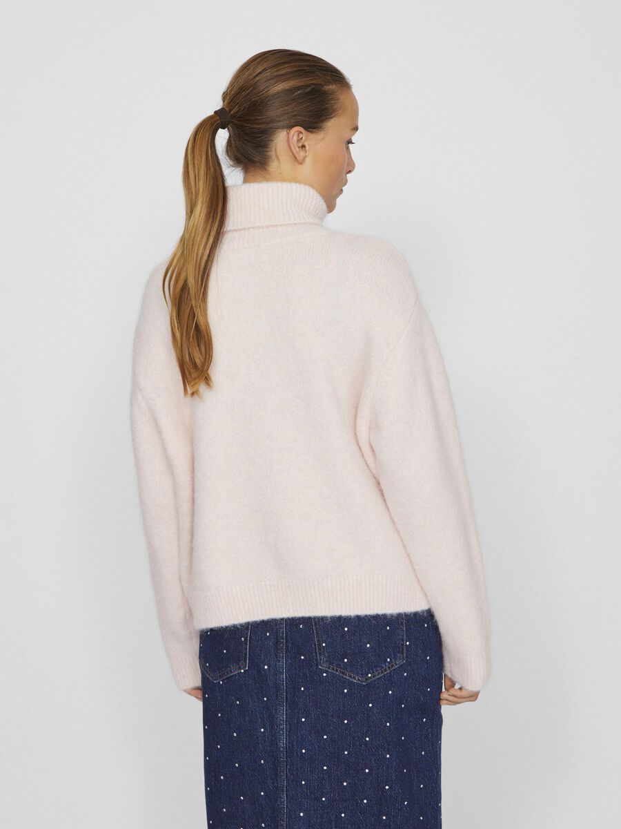 Maddie Roll Neck Jumper (Barely Pink)