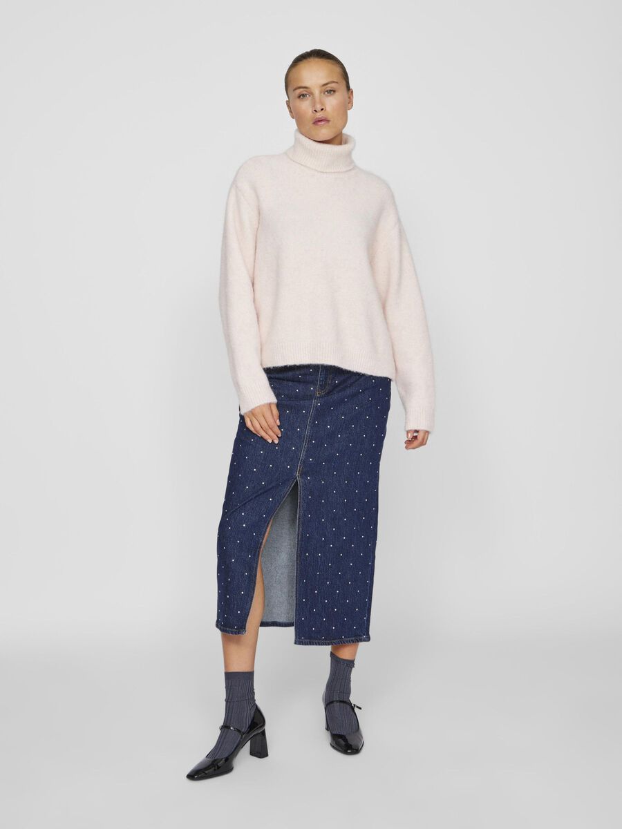 Maddie Roll Neck Jumper (Barely Pink)