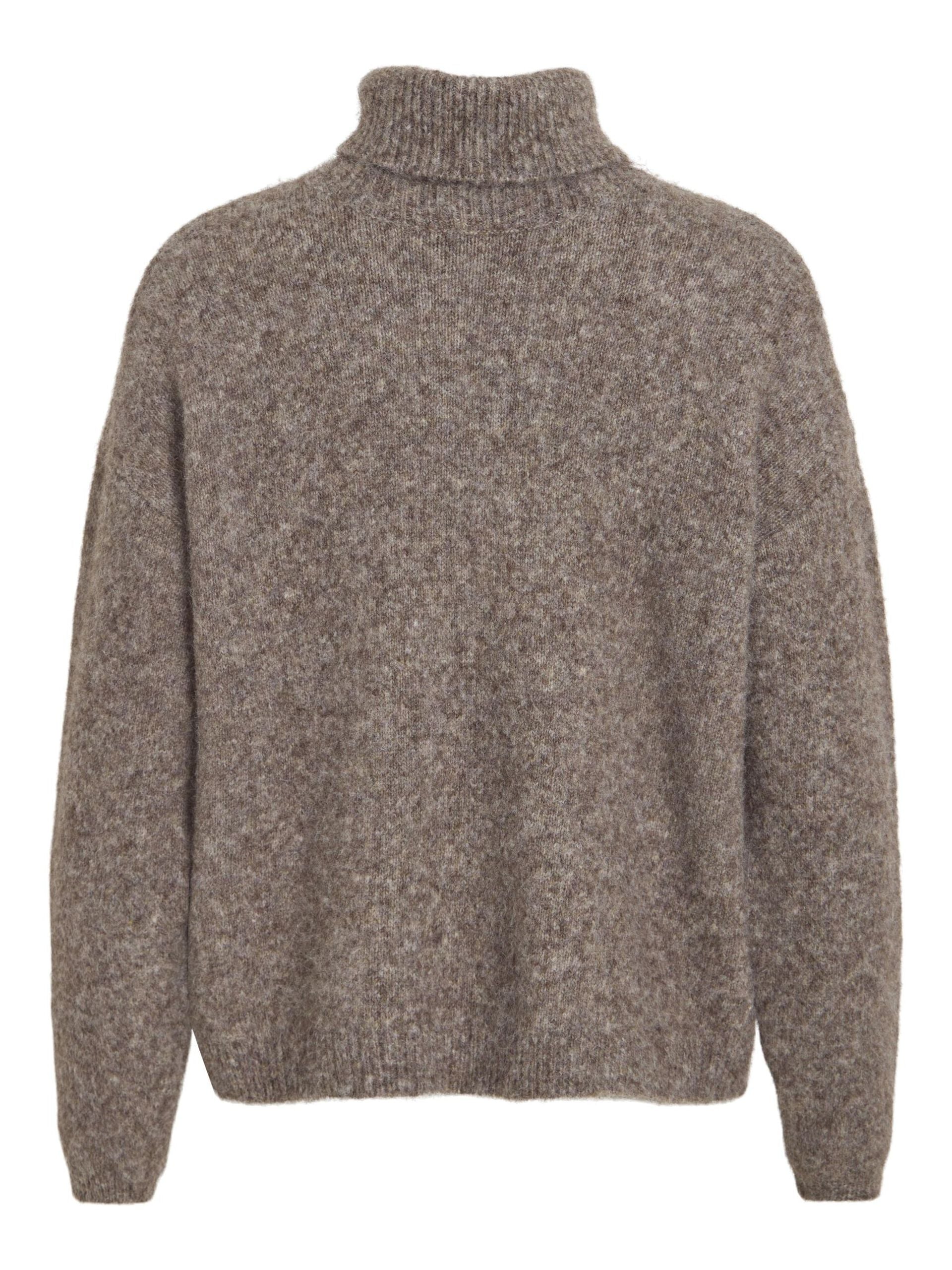 Maddie Roll Neck Jumper (Taupe Grey/Melange)