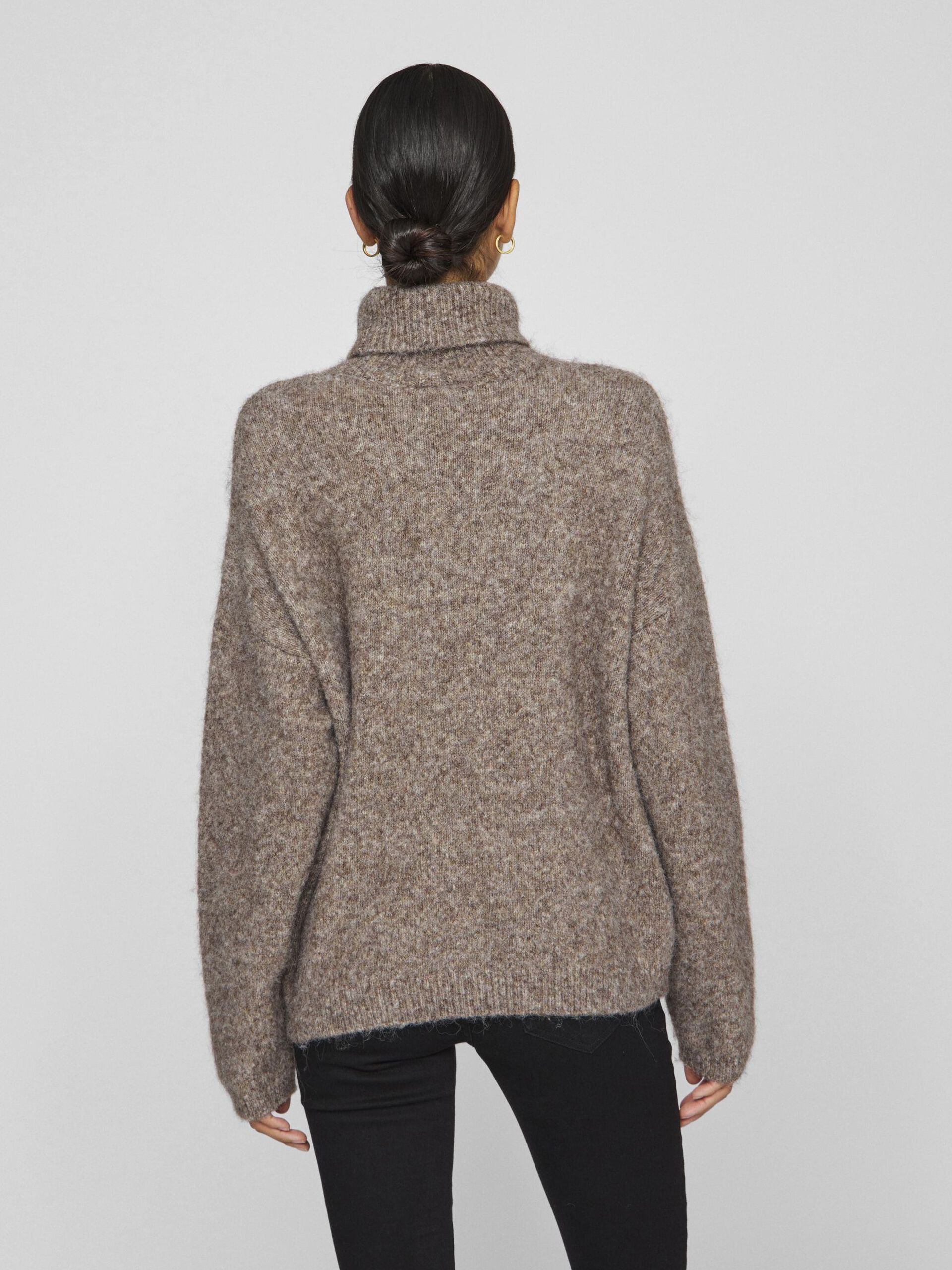 Maddie Roll Neck Jumper (Taupe Grey/Melange)