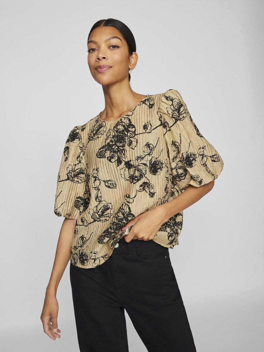 Sachi Puff Sleeve Top (Tigers Eye)