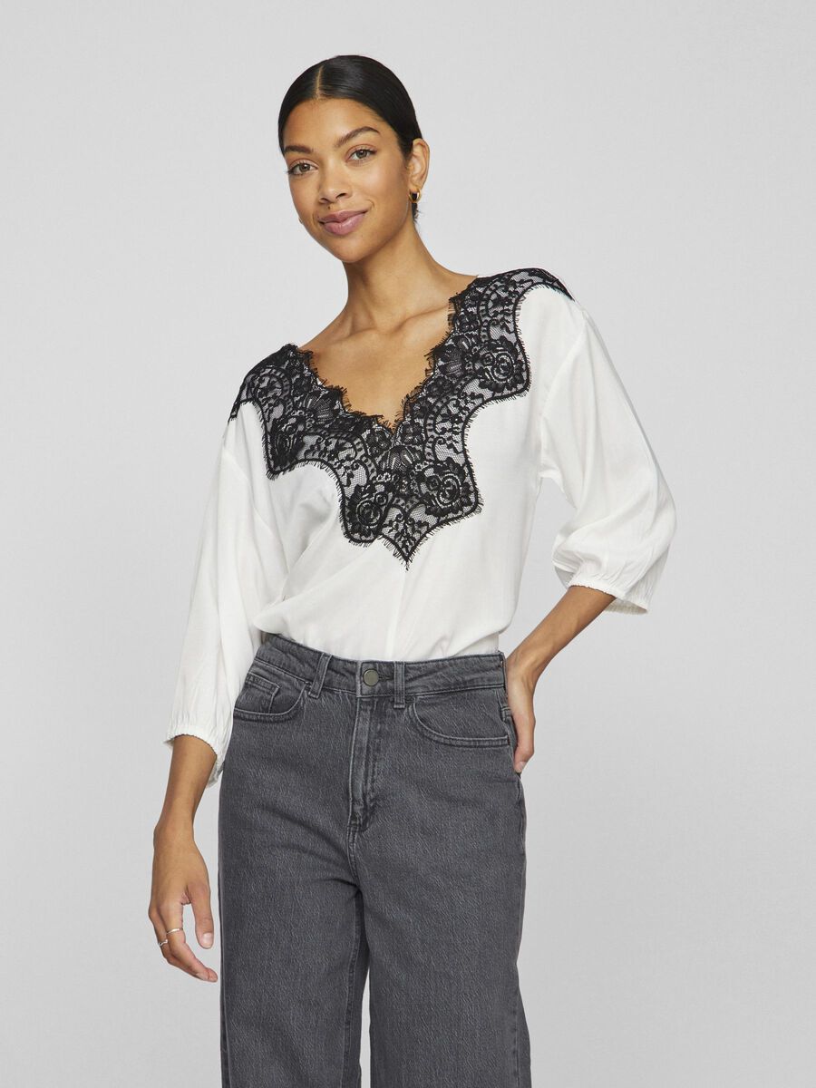 Karina Lace Top (Snow White/Black)